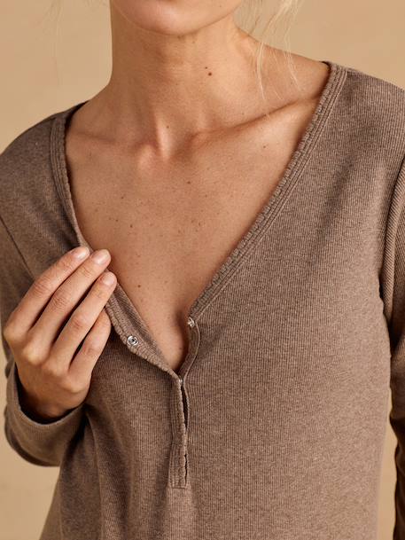 3-piece maternity pyjamas taupe - vertbaudet enfant 