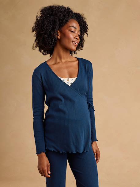 3-piece maternity and nursing pyjamas navy blue - vertbaudet enfant 