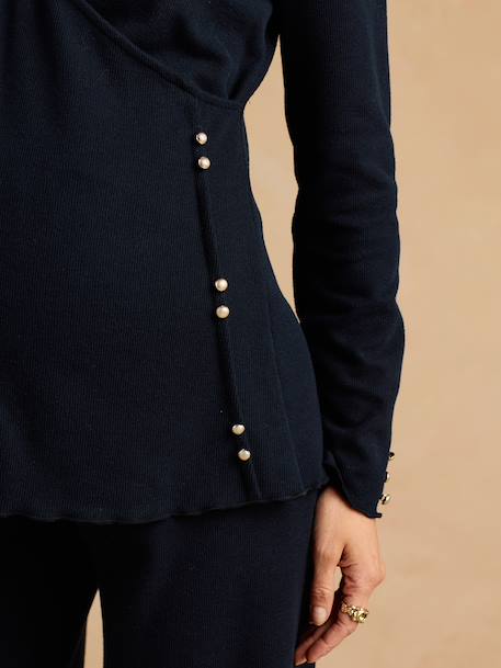 Maternity and nursing wrapover set black - vertbaudet enfant 