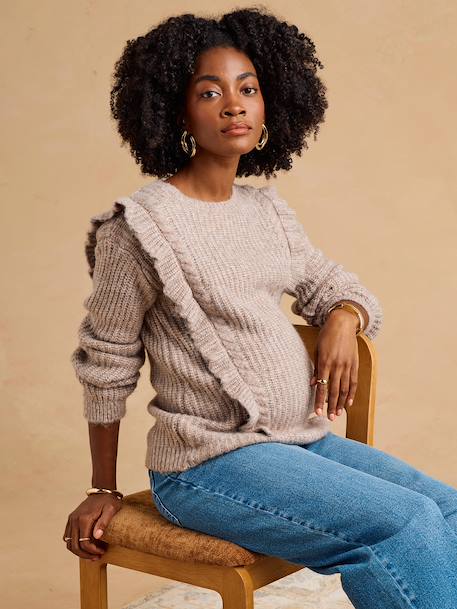 Maternity and nursing jumper Louise taupe - vertbaudet enfant 