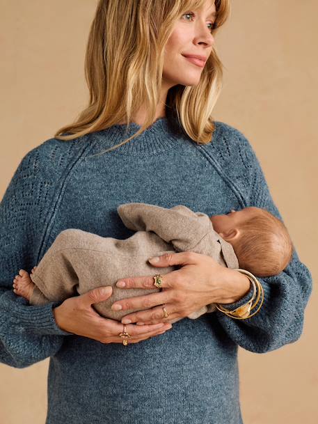 Maternity and nursing jumper dress grey blue - vertbaudet enfant 