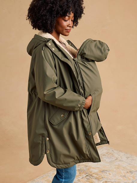 Maternity raincoat with baby cover khaki - vertbaudet enfant 