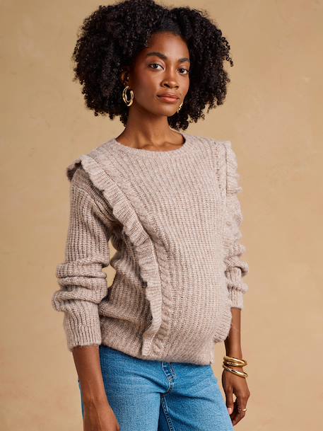 Maternity and nursing jumper Louise taupe - vertbaudet enfant 