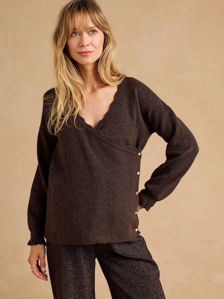 Maternity and nursing jumper chocolate - vertbaudet enfant 
