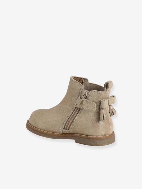 Pair of baby first steps boots black+golden yellow - vertbaudet enfant 