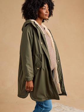 Maternity-Maternity raincoat with baby cover