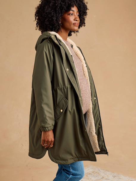 Maternity raincoat with baby cover khaki - vertbaudet enfant 