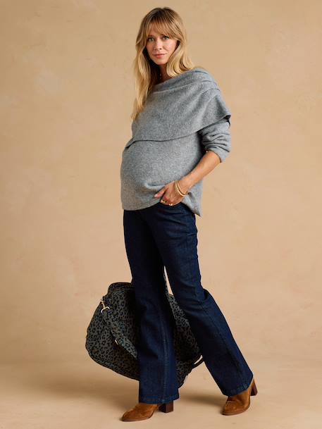 Draped maternity and nursing sweatshirt marl grey - vertbaudet enfant 