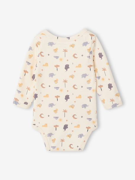 Pack of 5 long-sleeved bodysuits for baby cappuccino - vertbaudet enfant 