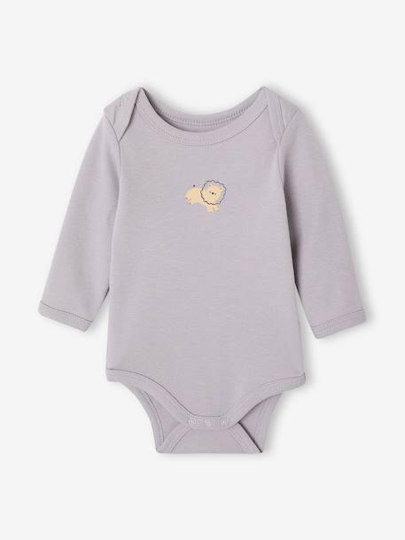 Pack of 5 long-sleeved bodysuits for baby cappuccino - vertbaudet enfant 