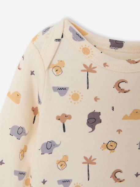 Pack of 5 long-sleeved bodysuits for baby cappuccino - vertbaudet enfant 
