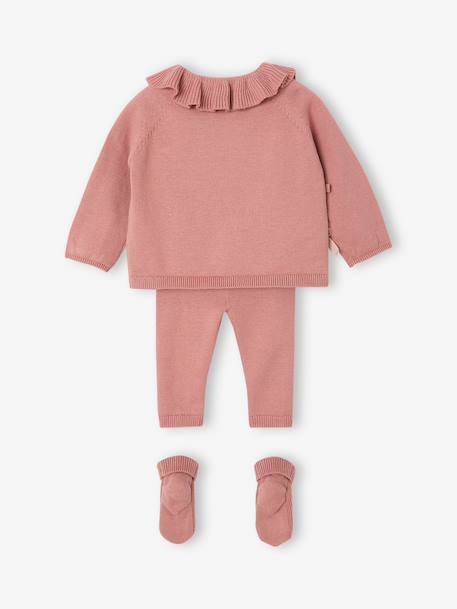 Knitted baby set for baby girls blush - vertbaudet enfant 