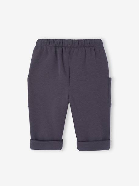 Fleece-lined trousers for baby boys anthracite+olive - vertbaudet enfant 