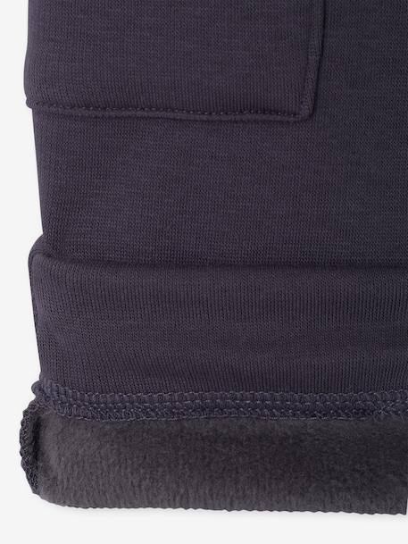 Fleece-lined trousers for baby boys anthracite+olive - vertbaudet enfant 