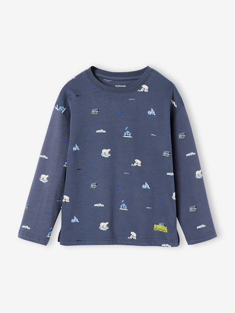 T-shirt manches longues garçon bleu moyen - vertbaudet enfant 