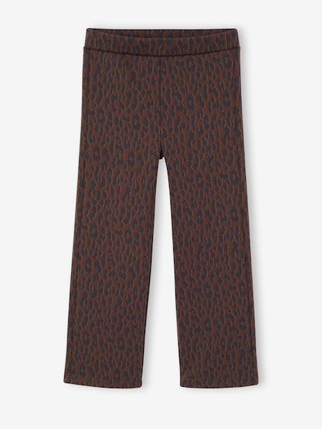 Pantalon fille jacquard chocolat - vertbaudet enfant 