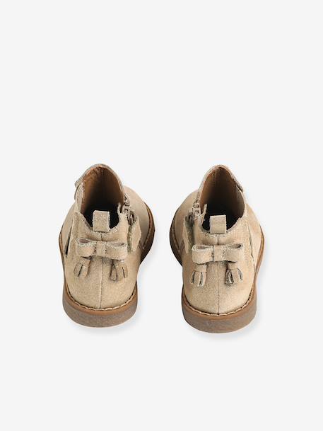 Chaussures premiers pas bébé boots cuir jaune d'or+noir - vertbaudet enfant 