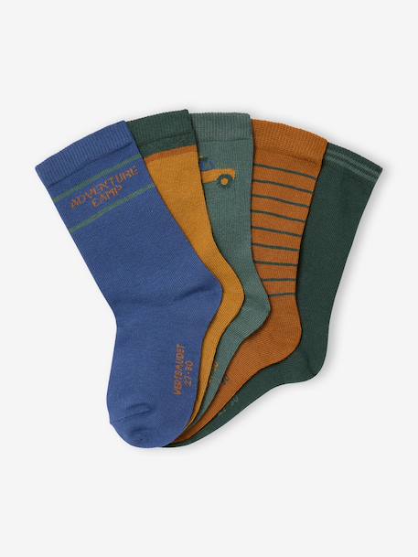 Lot de 5 chaussettes garçon kaki - vertbaudet enfant 