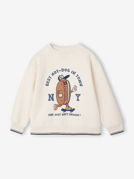 Crew neck sweatshirt for boys ecru - vertbaudet enfant 