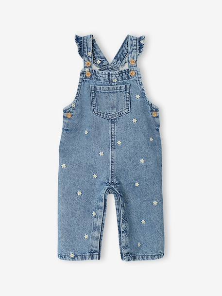 Denim dungarees for baby girls stone - vertbaudet enfant 