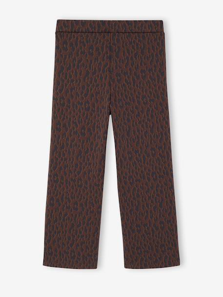 Pantalon fille jacquard chocolat - vertbaudet enfant 
