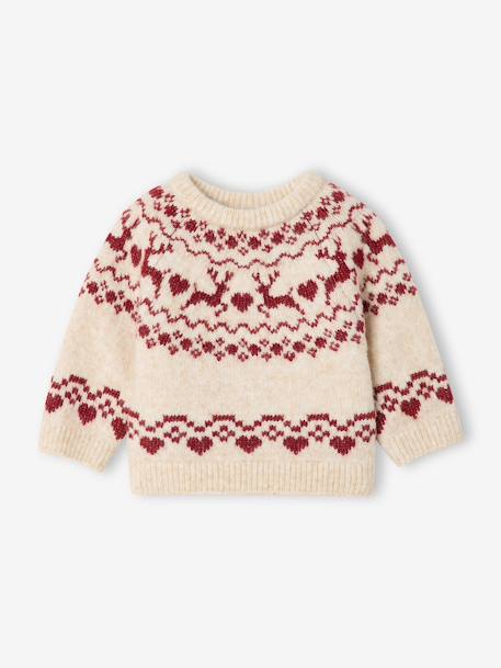 Long-sleeved jumper for baby girls vanilla - vertbaudet enfant 
