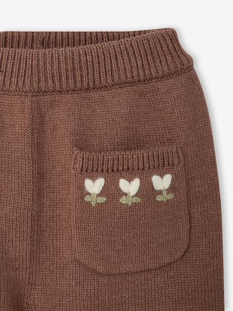 Knit trousers for baby girls chocolate - vertbaudet enfant 