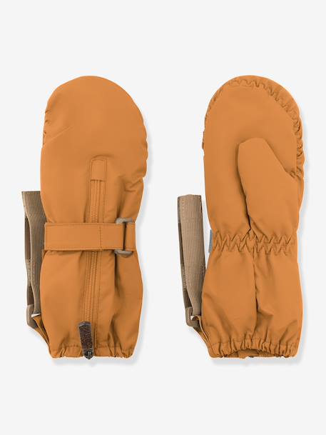 Mittens with fleece lining MATCESAR MINI A TURE for kids caramel+navy blue+old rose - vertbaudet enfant 