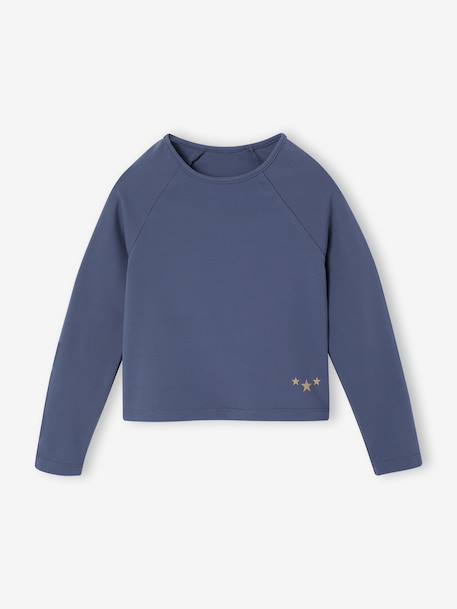 Technical long-sleeved T-shirt for girls medium blue - vertbaudet enfant 