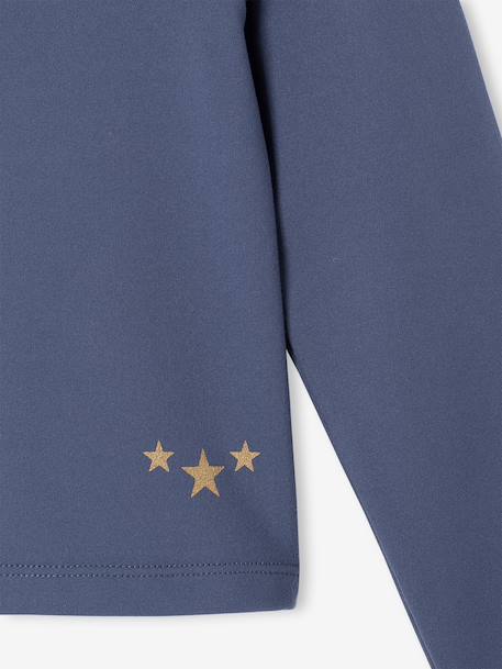 T-shirt manches longues technique fille bleu moyen - vertbaudet enfant 