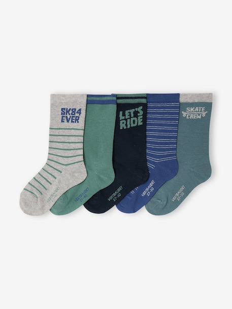 Pack of 5 socks for boys marl grey - vertbaudet enfant 