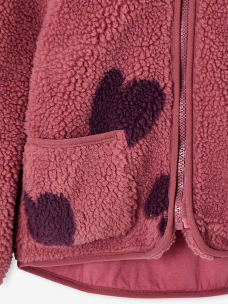 Veste fille sherpa motifs écru+mauve+vanille - vertbaudet enfant 
