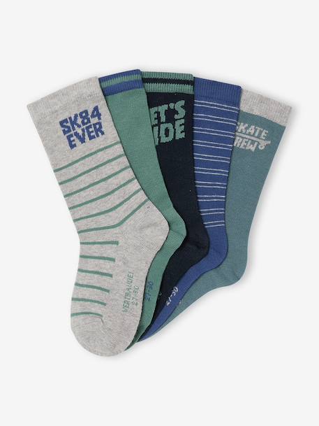 Lot de 5 chaussettes garçon gris chiné - vertbaudet enfant 