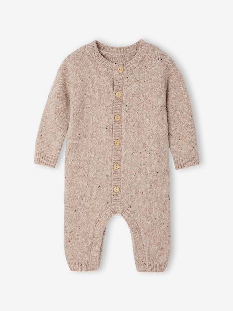 Knit playsuit and comforter set for newborn marl beige - vertbaudet enfant 
