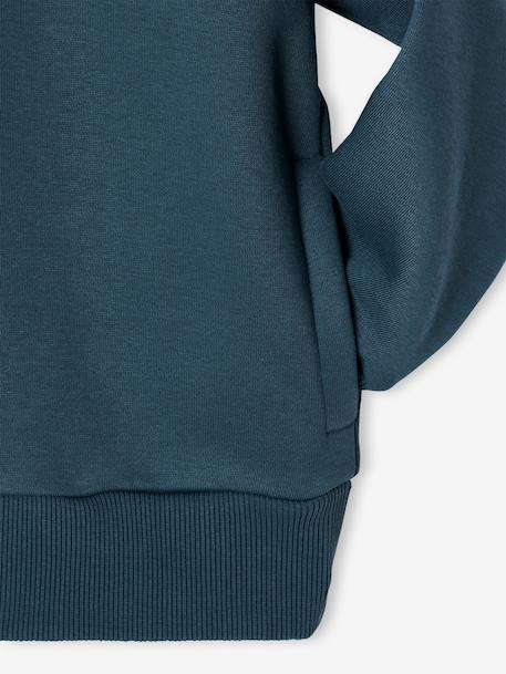 Sweatshirt with trucker collar for boys peacock blue+yellow - vertbaudet enfant 