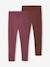 Pack of 2 Leggings Lined in Fleece Knit anthracite+plum - vertbaudet enfant 