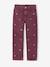 Embroidered girl's mom fit trouser grey green+plum+rosy - vertbaudet enfant 