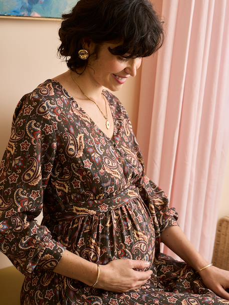 Maternity long-sleeved dress black - vertbaudet enfant 