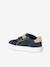 Hook-and-Loop Leather Trainers for Children, Designed for Autonomy ecru+navy blue+printed white - vertbaudet enfant 