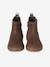 Leather zip-up ankle boots for kids brown+golden yellow - vertbaudet enfant 