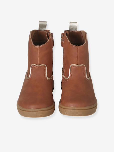 Zip-up boots for girls brown - vertbaudet enfant 