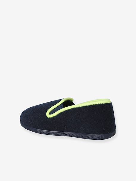 Chaussons velours élastiqués enfant - Fabriqués en France bleu+gris - vertbaudet enfant 