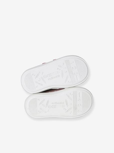 Trainers with leather velcro straps for babies gold+rosy+white - vertbaudet enfant 