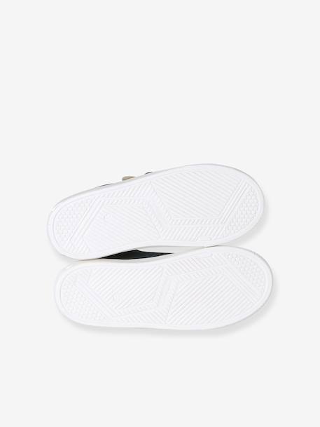 Trainers with Leather Hook-&-Loop Straps for Children ecru+navy blue+printed white+set white - vertbaudet enfant 