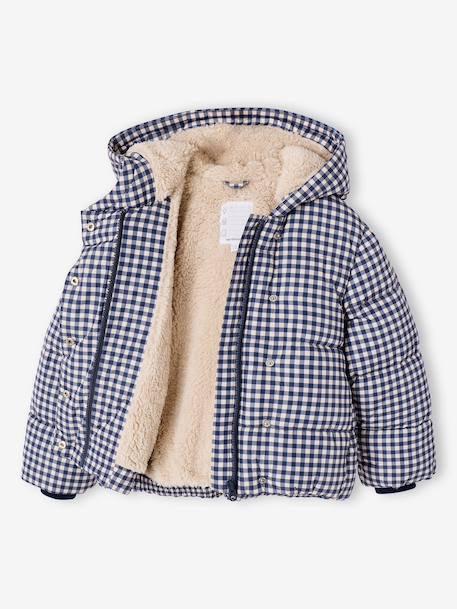 Hooded puffer jacket for girls blue - vertbaudet enfant 