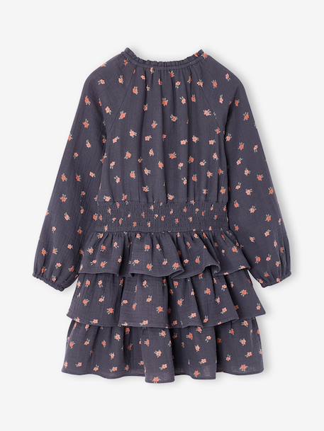 Dress and gilet set for girls slate blue - vertbaudet enfant 