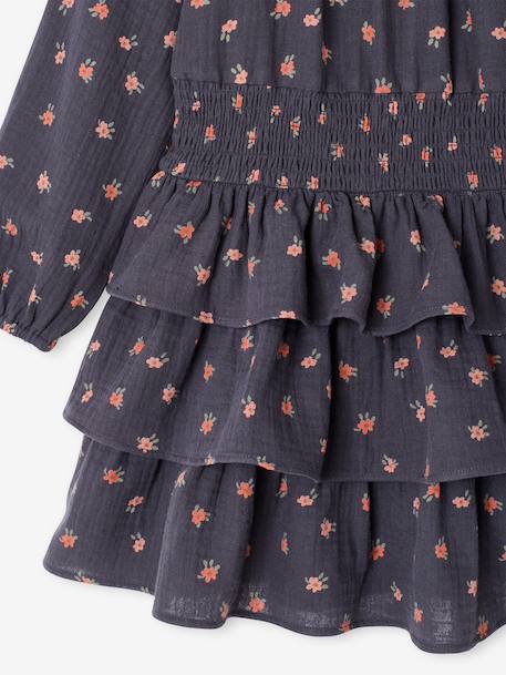 Dress and gilet set for girls slate blue - vertbaudet enfant 