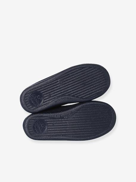 Elasticated Velour Slippers for Children blue+grey - vertbaudet enfant 