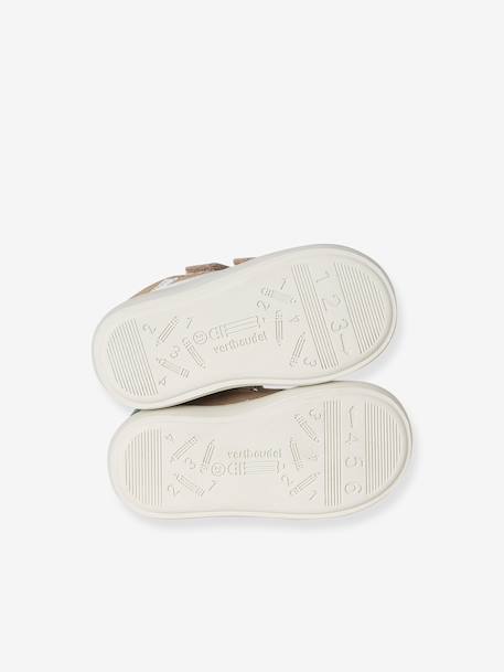 Chaussures bébé cuir à scratchs sable - vertbaudet enfant 