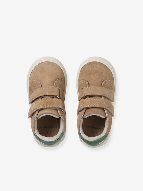 Chaussures bébé cuir à scratchs sable - vertbaudet enfant 
